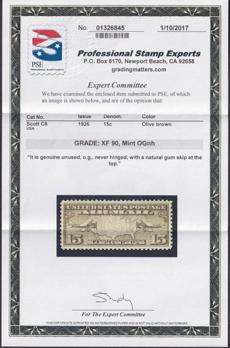 US, Scott C8, MNH, PSE GRADED 90 - Picture 2 of 2