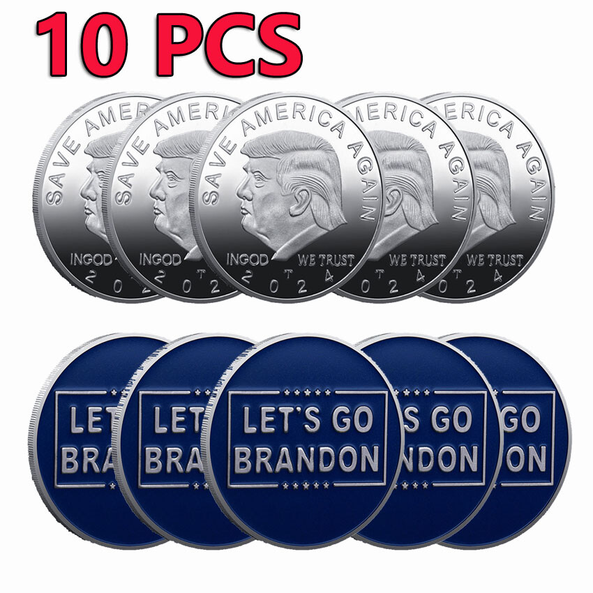 10PCS Collectible Commemorative Coin President Donald Trump Save America Again