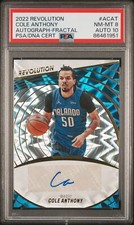 2022 Panini Revolution Auto Cole Anthony Fractal /100 PSA 8 POP 1 None higher
