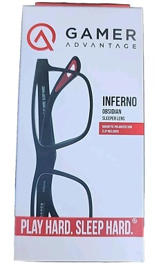Gamer Advantage Inferno Sleeper Lens Glasses - Obsidian $130 - NEW 