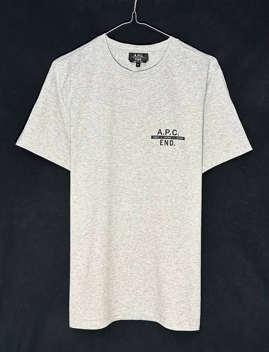 A.P.C. 1987-2005-2020 END Logo Tee Grey t Shirt | eBay