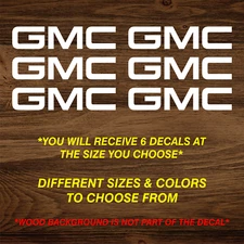 x6 GMC Logo Vinyl Decal Wheel Car Window Sticker