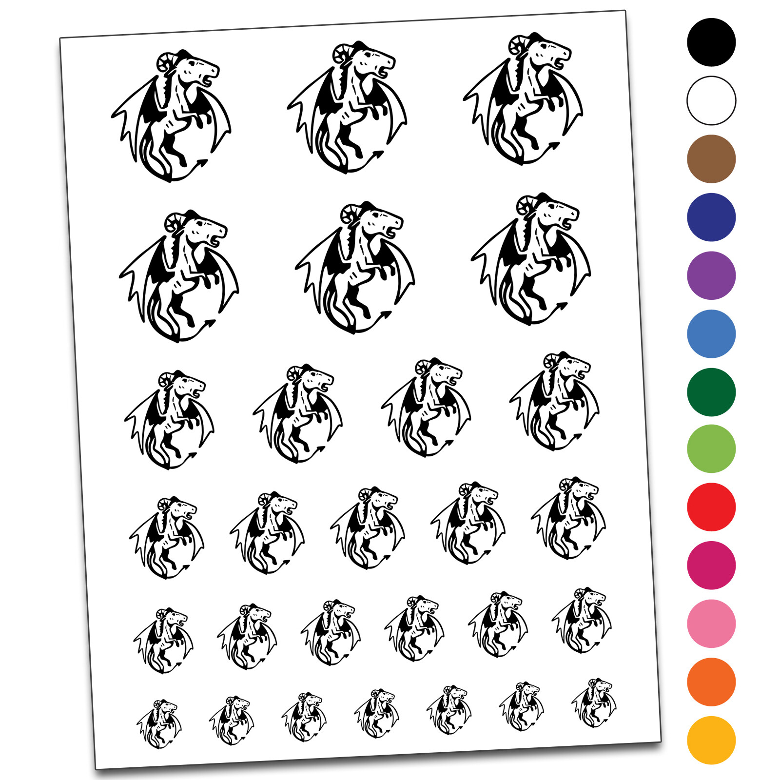 Jersey Devil Leeds Devil Legendary Creature Cryptozoology Temporary Tattoo Set