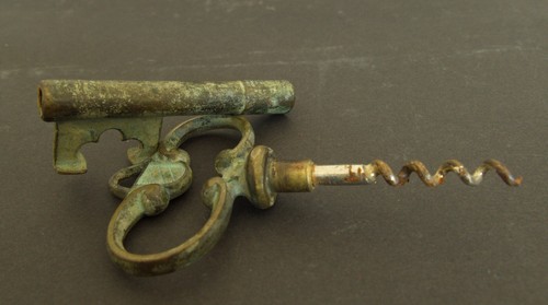 Vintage Brass Bottle Opener Wine Key Corkscrew w Coat of Arms Mannheim Germany - Picture 3 of 7
