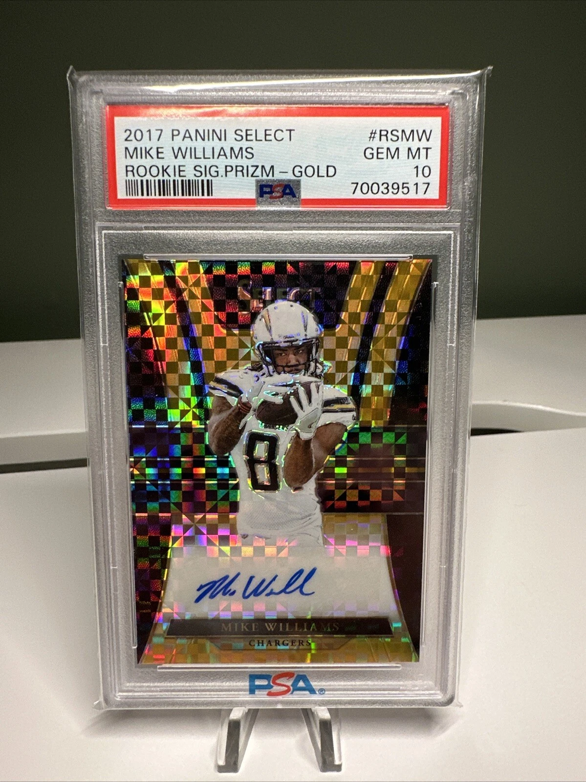 Mike Williams Panini Select Rookie Signatures Prizm #RSMW Gold