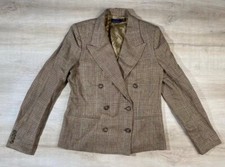 NWOT Polo Ralph Lauren Womens Blazer Multicolor 4 Linen Plaid Viscose Jacket