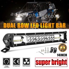 14 Slim Led Light Bar Off Road Driving Boat Suv Atv Truck Spot Flood Beam 15