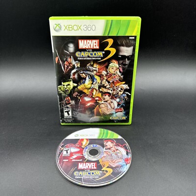 Marvel vs. Capcom 3: Fate of Two Worlds (Xbox 360, 2011) Disc & Case/No Manual