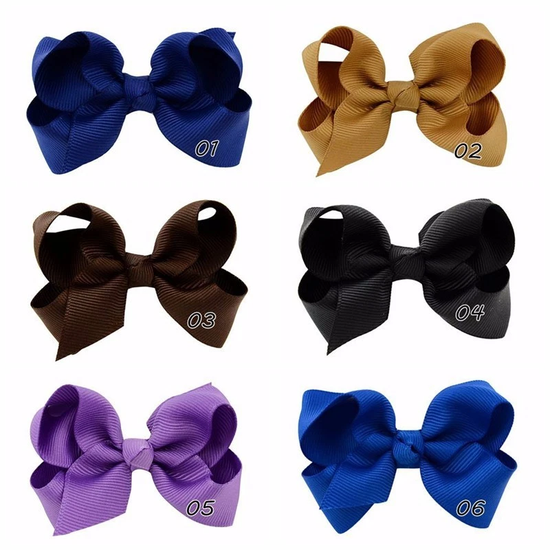 40 Pcs Baby Girls Kids 3" Grosgrain Ribbon Boutique Hair Bows Alligator Clips - Image 3 of 4