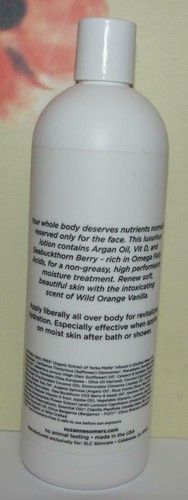 SUZANNE ORGANICS Wild Orange Vanilla Nourishing Body Lotion 16 OZ ~ JUMBO SIZE - Picture 2 of 2
