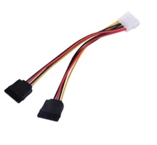 8x 4 Pin Molex IDE to 2 Serial ATA Hard Driver Power Cable SATA Y Splitter Dual