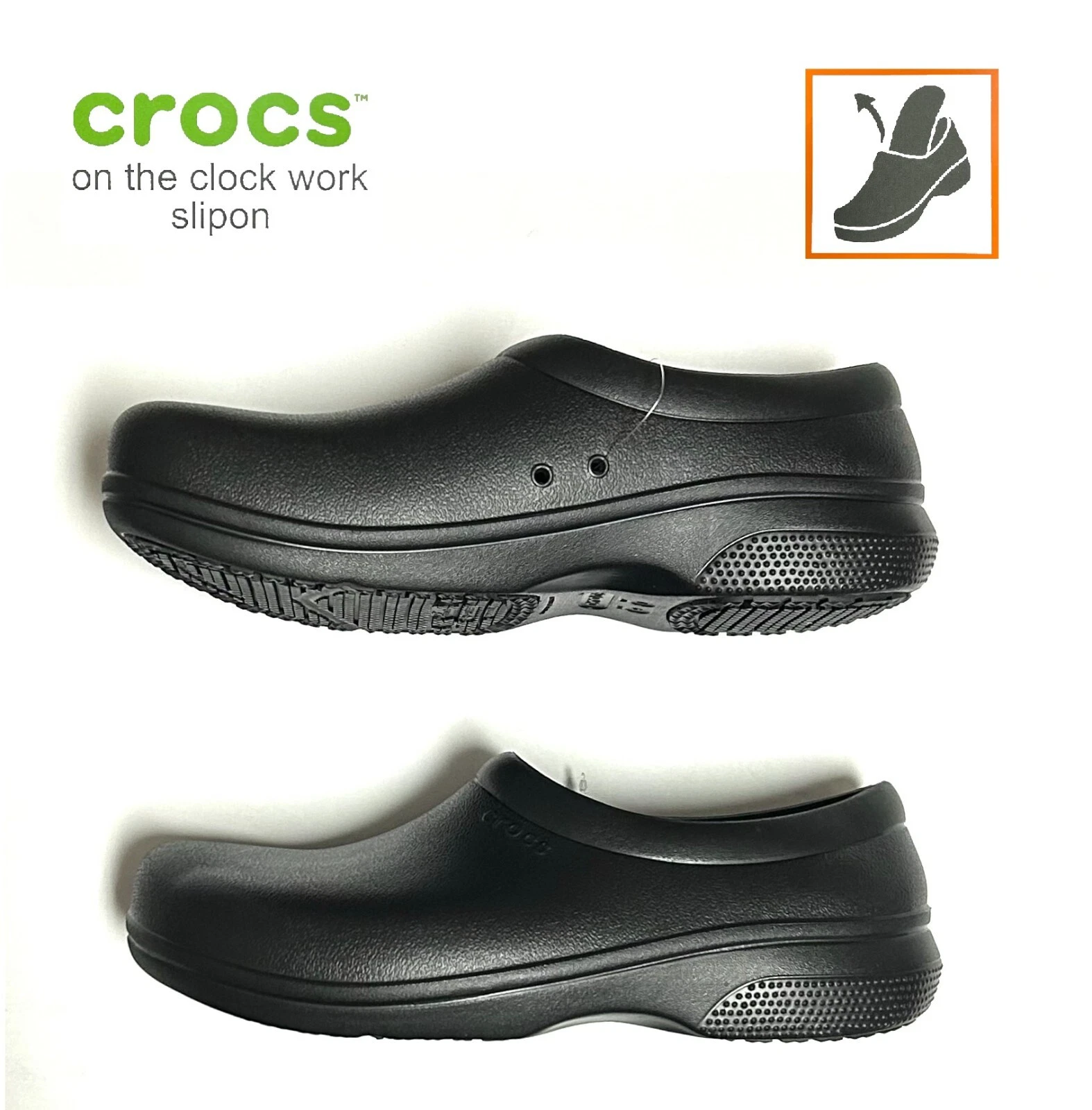 Crocs On The Clock Slip Resistant Shoes Work Slip On Mens 9 / Womens 11 Black
Opens in a new window 
