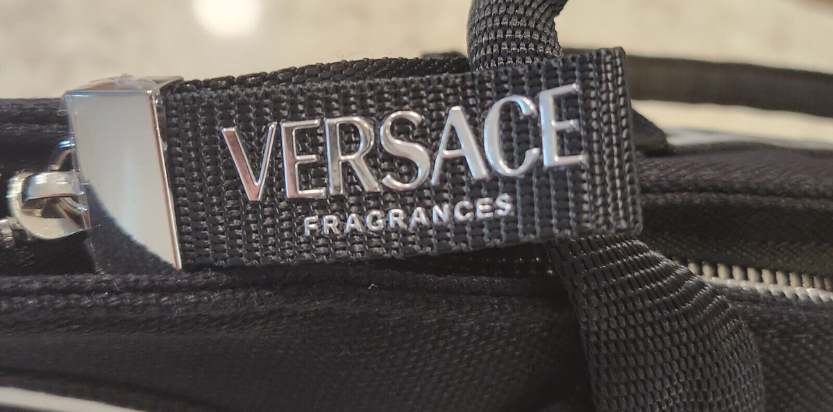 Versace Fragrances Black Canvas Bag Travel Handbag Overnight
