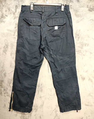 Guess Cargo Pants Womens 34W 31L Black Zipper Pockets Vintage