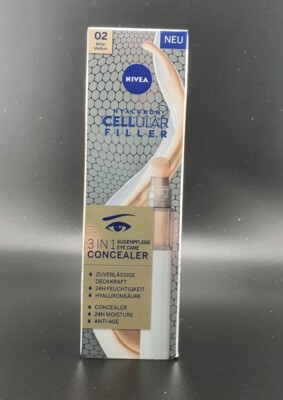 NIVEA Hyaluron Cellular Filler 3in1 Augenpflege Concealer 02 Dunkel 4ml -NEU
