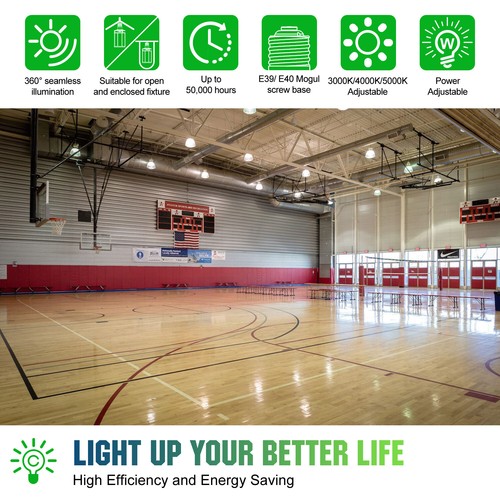 6Pack 100W/80W/60W LED Corn Area Lights Fixture Warehouse Garage Gym 4.5/5/5.7K - Picture 9 of 16