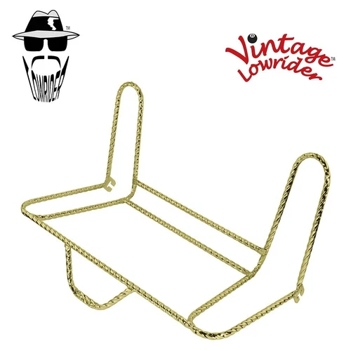 VINTAGE LOWRIDER 26" SQUARE TWISTED SCHWINN STYLE TRIKE CONVERSION FRAME GOLD.