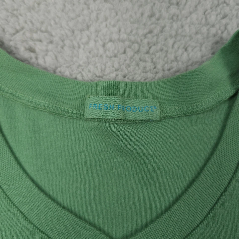 Fresh Produce Top Womens XS Green 3/4 Pocket Sleeve Logo Fem Tee Casual Coastal - Image 3 of 4