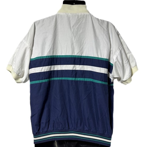Camisa Chaqueta Vintage Christian Dior Monsieur Manga Corta Cremallera L Rayas Años 80 - Imagen 4 de 8