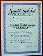 Syndikat Charlottensegen, Berlin  Na-Anteilschein  1/2650  1918,  34 St. bekannt