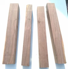 Pack Of 4 Black Walnut Turning Wood Blanks Spindle/Pool Cue Square Various Sizes