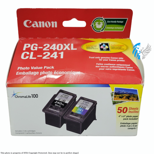 Canon PG-240XL Black & CL-241 Color Inks + 50 4"x6" Photo Paper - NEW™