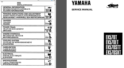 Yamaha EX570 ( EXCITER II ) Snowmobile SERVICE , Owner's & Parts