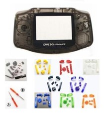 GBA Nintendo Game Boy Advance CLEAR BLACK Replacement Housing SHELL BUTTON
