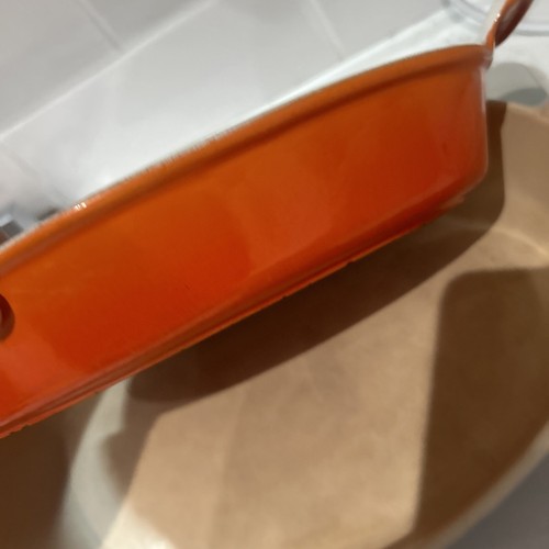 Vintage Le Creuset Orange And Brown Cast Iron Oval Gratin Baking Dish Set - Picture 15 of 15