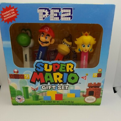 PEZ Super Mario Gift Set 2017 Nintendo Unopened, Mario, Peach, Yoshi, DK