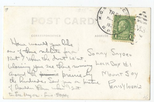 RPPC EXAGGERATION Conard 41 - MAN Attacked by GIANT RABBIT 1937 - Picture 2 of 2