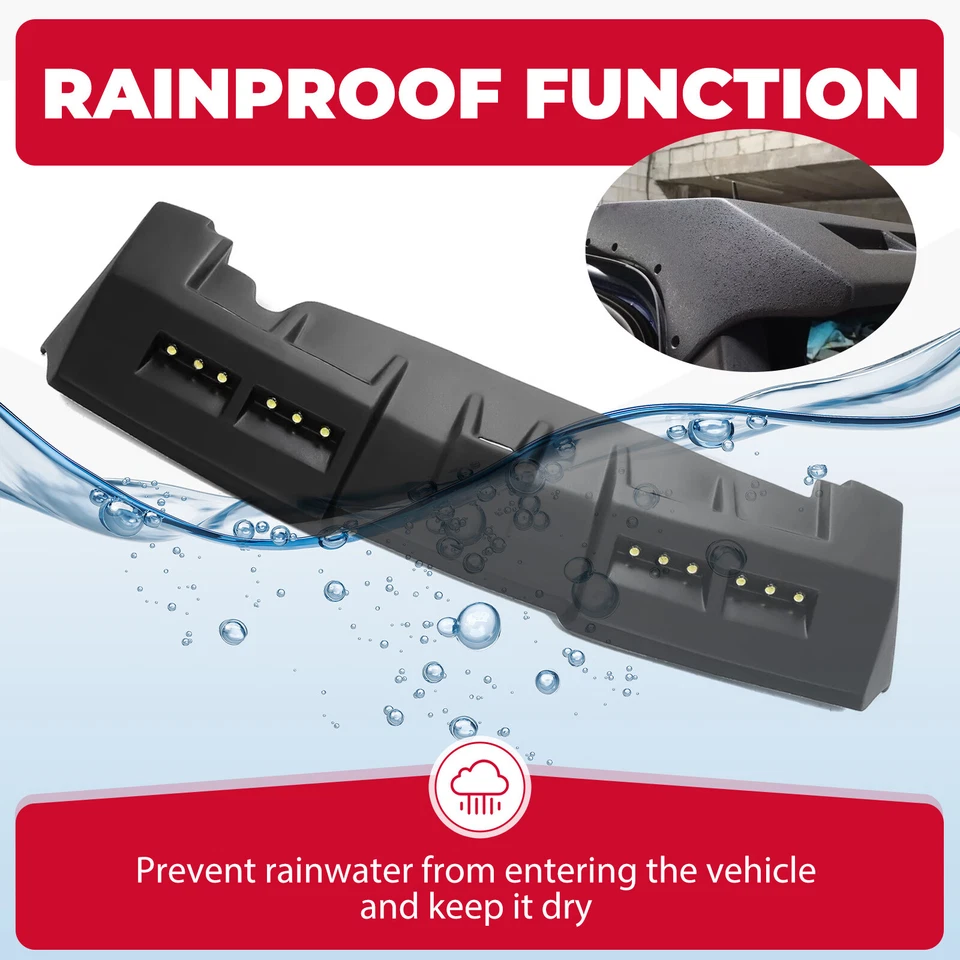 HECASA Sun Visor Roof For Hummer H3 Fiberglass Black w/ LED DRL Lights 1-Piece Foto 3 de 4