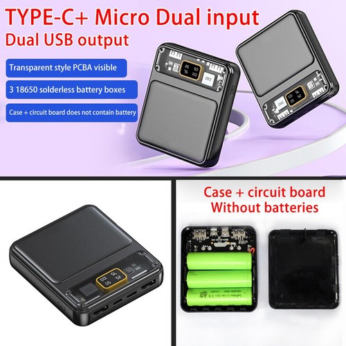 DIY 3x18650 Flat Battery Power Bank Box Shell Case Fast Charger Power Display - Zdjęcie 7 z 13