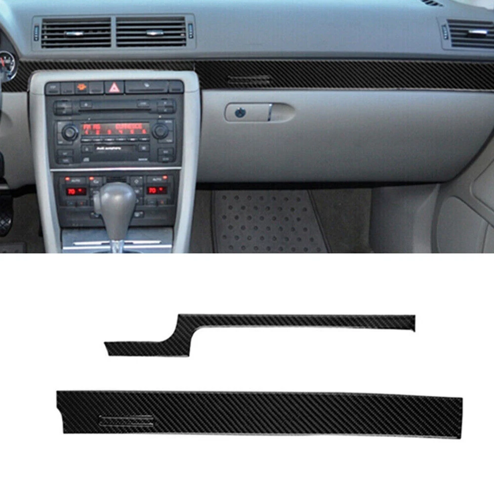 Carbon Fiber Interior Dashboard Panel Strip Trim For Audi A4 S4 2005-2008
