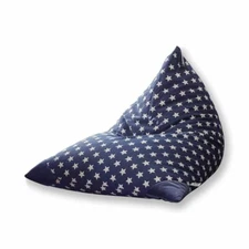 MiniOwls Stuffed Animal Toy Storage Bean Bag Chair Cover US Navy Blue with Stars
