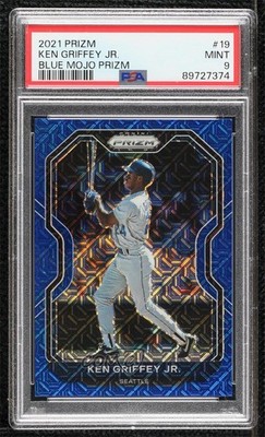 2021 Panini Prizm Blue Mojo Prizm 166/199 Ken Griffey Jr #19 PSA 9 MINT HOF 0c2