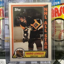 1989-90 Topps Sticker Inserts Mario Lemieux #3 Pittsburgh Penguins NHL Hockey 