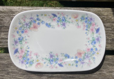 WEDGWOOD ‘Angela’ Floral Garland Vanity Jewellery Tray Bone China Soap Dish VGC