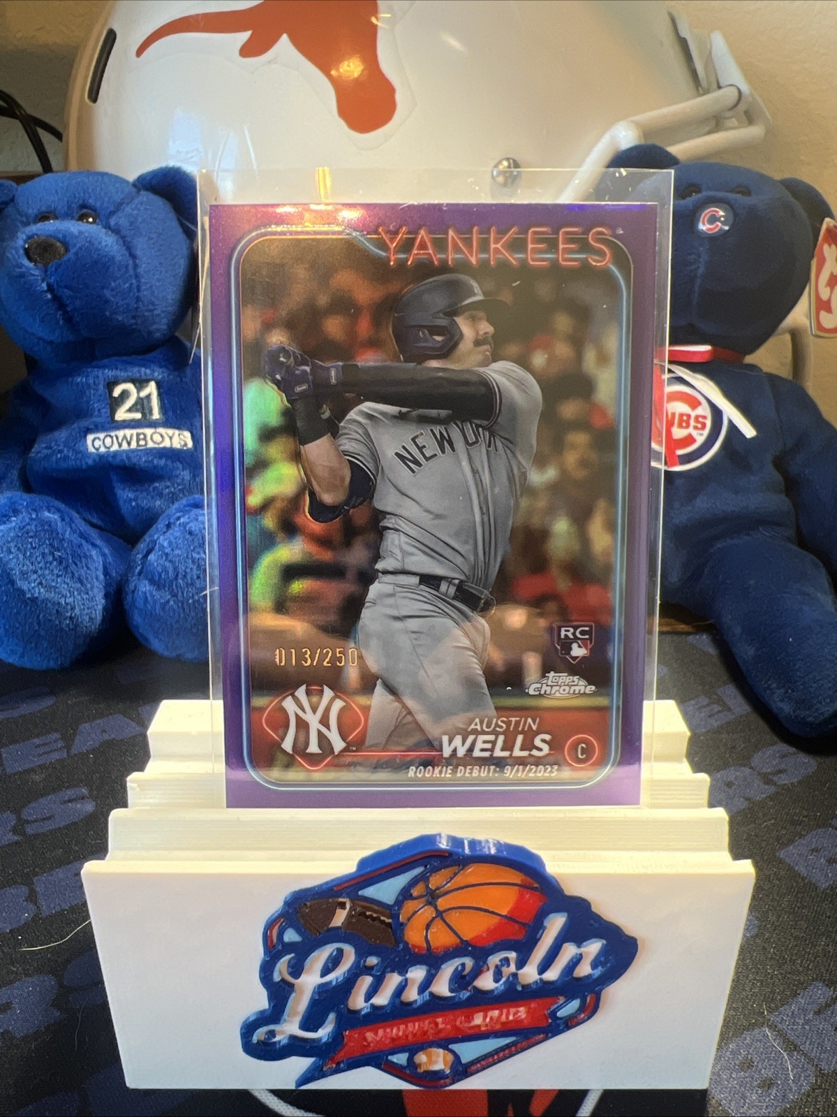 2024 Topps Chrome Update Debut Purple Refractor /250 Austin Wells Rookie RC