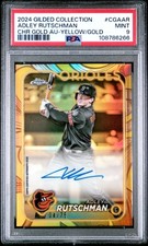 2024 TOPPS GILDED COLL TOPPS CHROME GOLD AUTOS #CGAAR ADLEY RUTSCHMAN 4/75 PSA 9