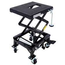 300 Lbs Hydraulic Motorcycle Scissor Jack Lift Foot Step Wheels