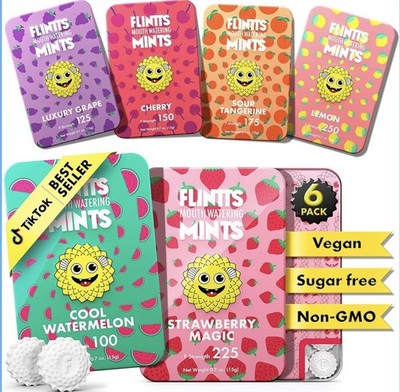 Flintts Mints 6PK After Party Sugar Free Mouthwatering Relief  FAST SHIPPING