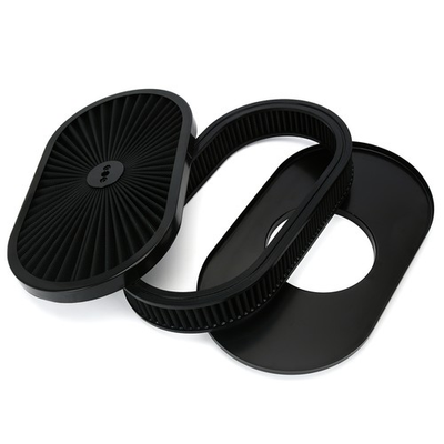 #ad #ad 15″ Oval Air Cleaner Set Super Flow Hot Rod Chevy Ford Mopar Classic Black $45.90
