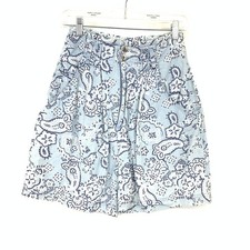 Vintage 90s Gitano High Waisted Paisley Printed Shorts Womens Sz 25" Blue White