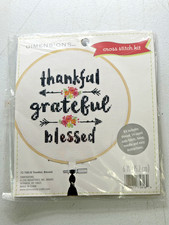 DIMENSIONS THANKFUL BLESSED CROSS STITCH KIT 72-75818 6IN HOOP SAMPLER NEW