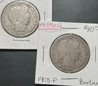 (2) 1908-P & 1908-O Barber 90% Silver Half Dollar Lot ~ LOW Mintage!