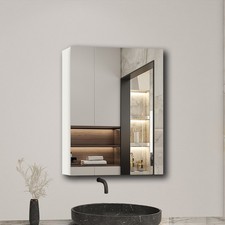 Specchio Contenitore Senza Luce P 13 x L 50 x H 70 cm, Bianco, Design Moderno