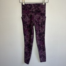 Athleta Salutation Stash Pocket II 7/8 Purple Legging Printed Tie Dye Size XS