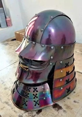 Helmet Copper Antique Halloween Medieval Helmet Samurai Steel Armor Helmet