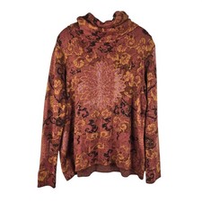 Peruvian Connection Floral Pima Cotton/Alpaca Blend Sweater